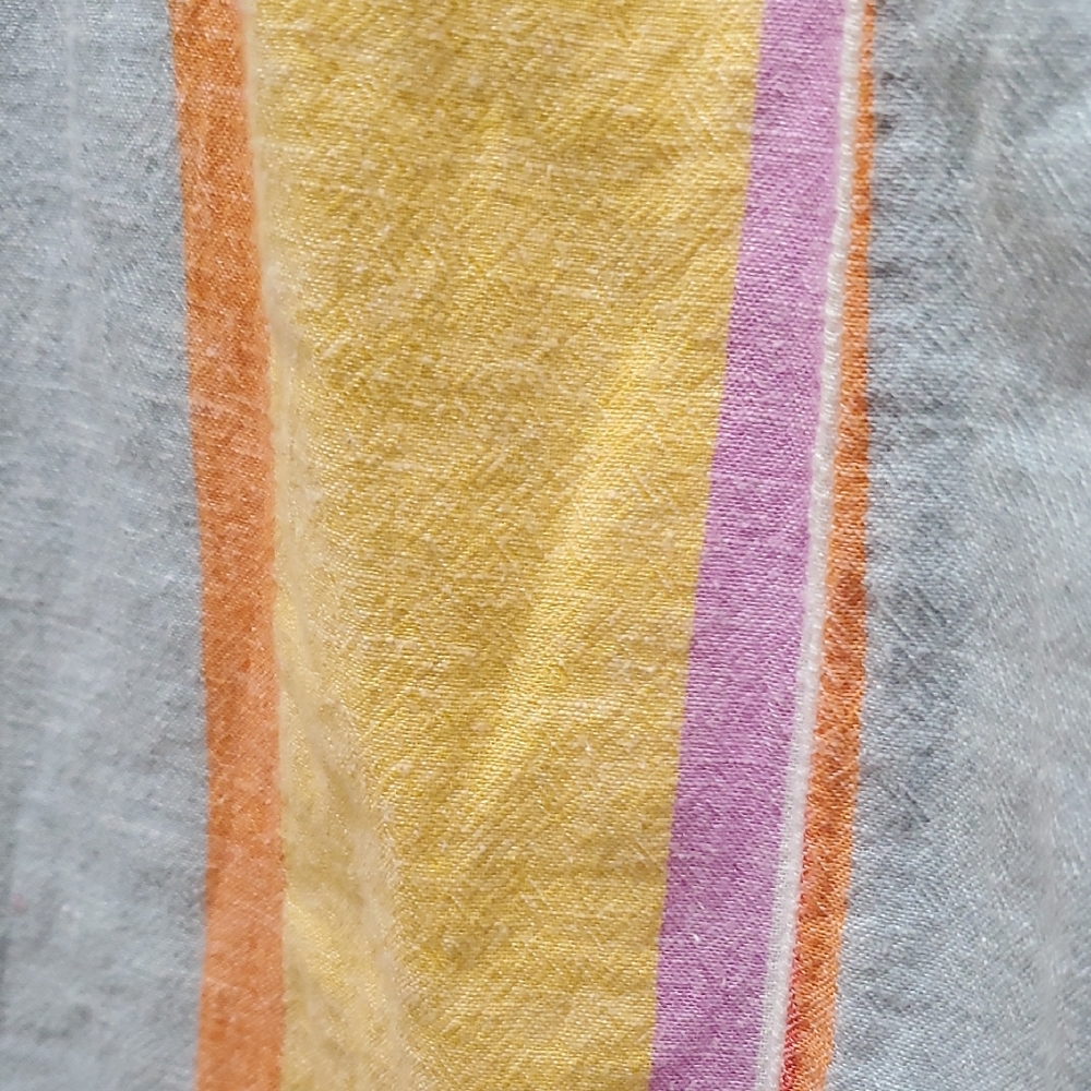 Striped Yellow and Blue Midi Dress - Picture 14 of 16